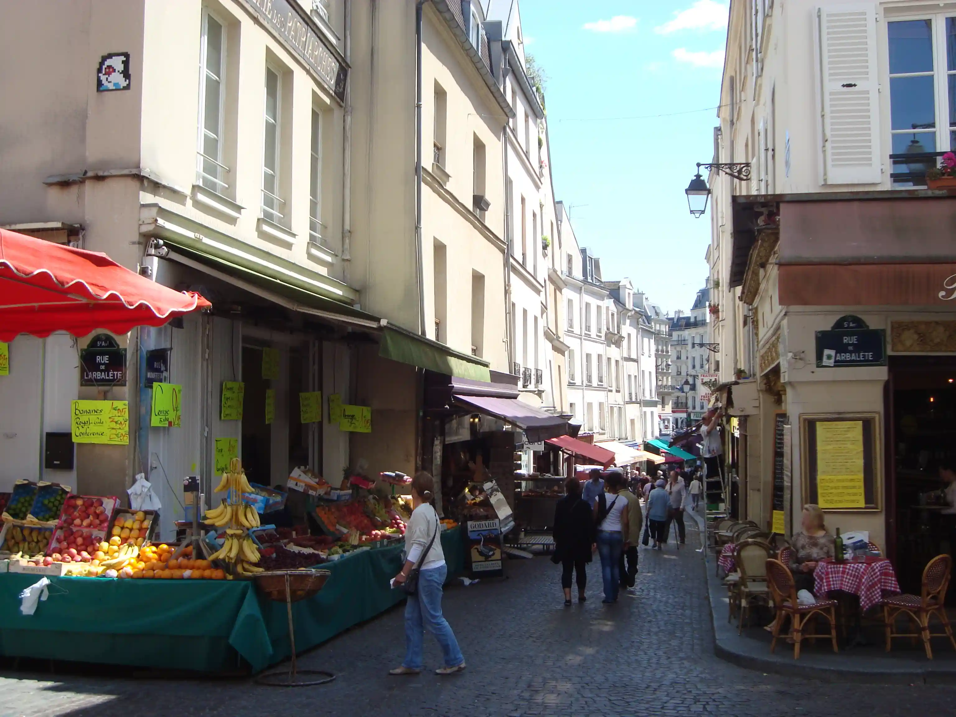 Overview of Rue Mouffetard street